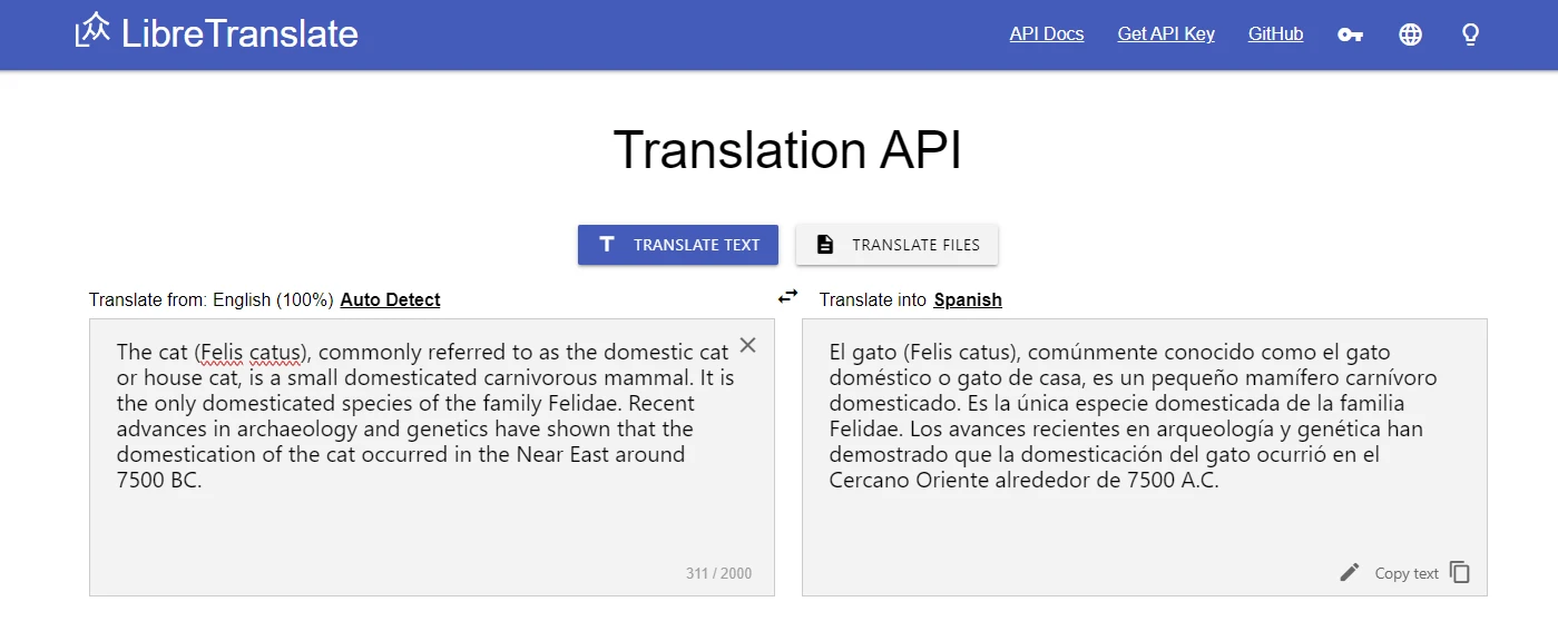 免费开源机器翻译 API：LibreTranslate